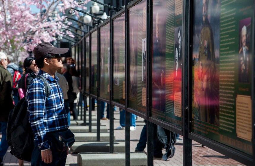 Открытие выставки "Они сражались за Родину" на Арбате 8 фото