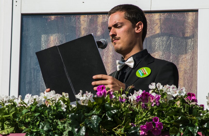 Участники музыкального фестиваля выступили на балконе "Известий" 13 фото