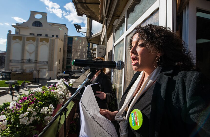 Участники музыкального фестиваля выступили на балконе "Известий" 12 фото