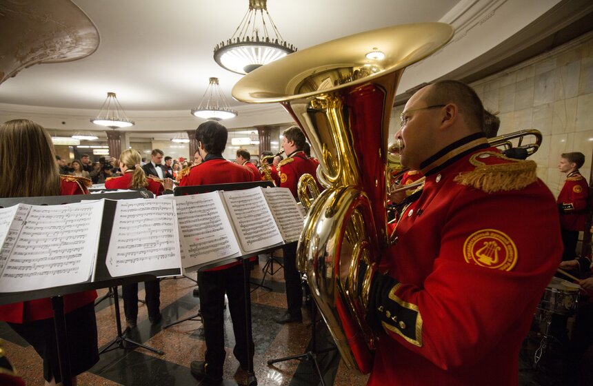 Концерт Государственного духового оркестра России в метро 14 фото