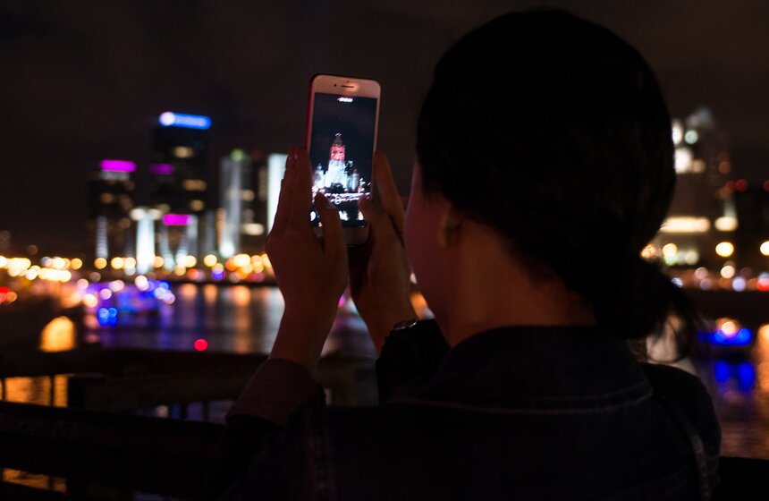 Проекционное шоу в честь юбилея гостиницы "Украина" 10 фото