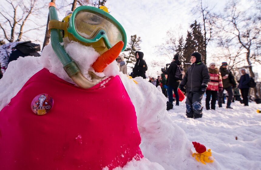 Фестиваль снеговиков в "Сокольниках" 10 фото