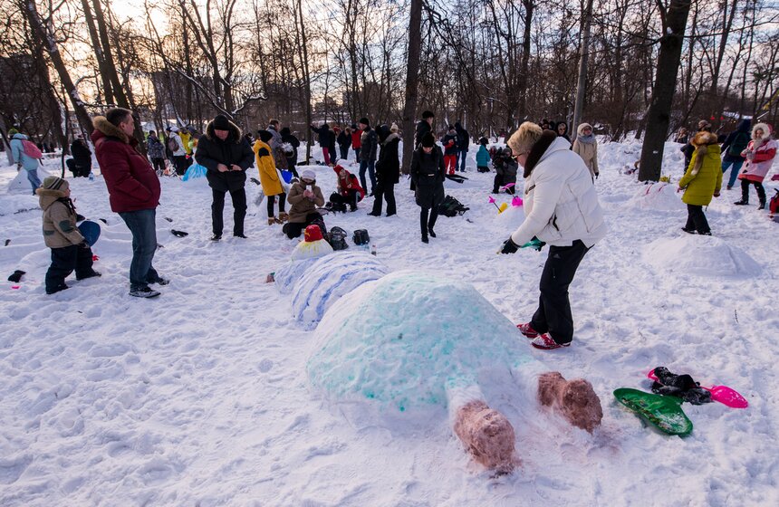 Фестиваль снеговиков в "Сокольниках" 15 фото