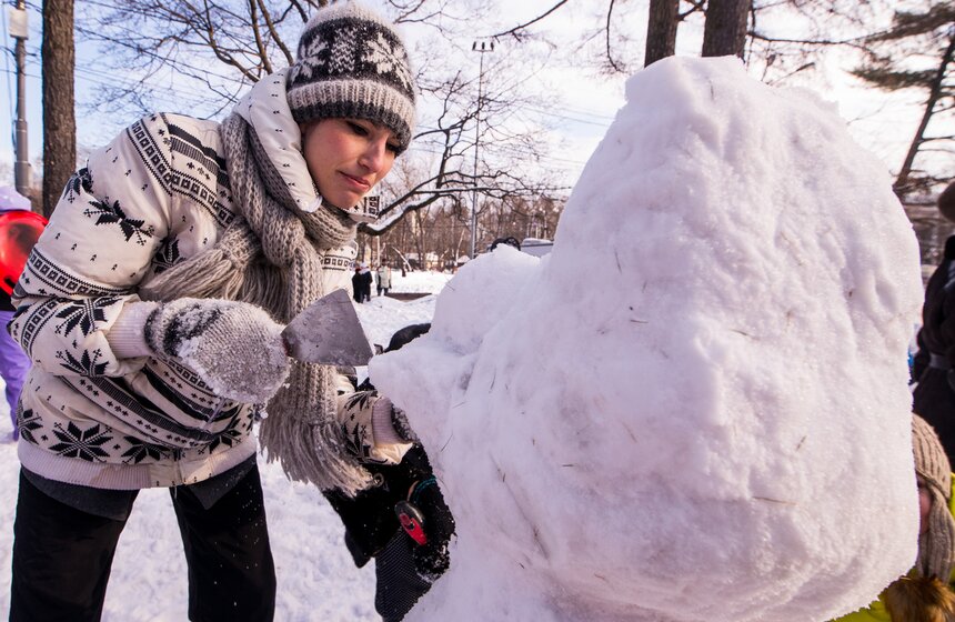 Фестиваль снеговиков в "Сокольниках" 13 фото