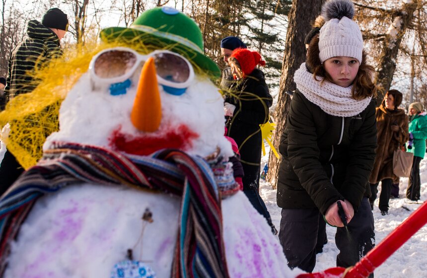Фестиваль снеговиков в "Сокольниках" 25 фото