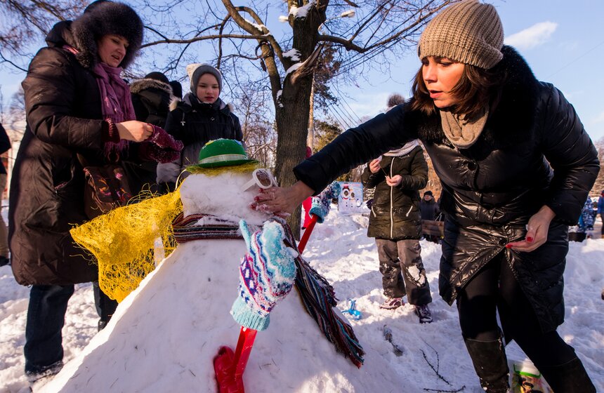 Фестиваль снеговиков в "Сокольниках" 6 фото