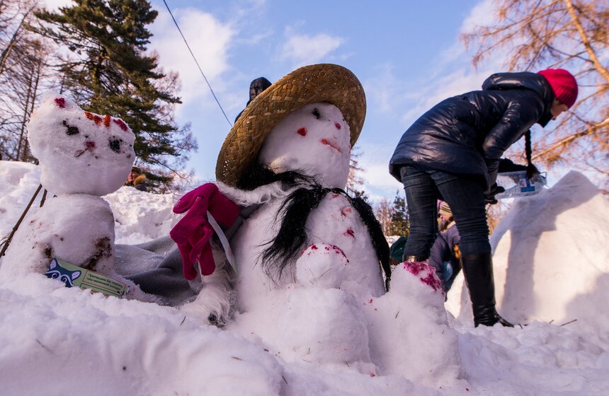 Фестиваль снеговиков в "Сокольниках" 9 фото