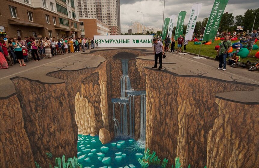 "Изумрудная пещера" уличного художника Эдгара Мюллера 10 фото