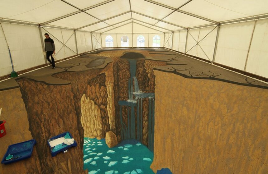 "Изумрудная пещера" уличного художника Эдгара Мюллера 8 фото