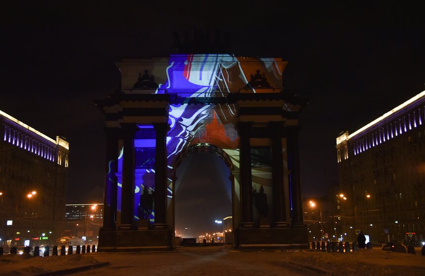 Видеомэппинг в честь Дня защитника Отечечества 13 фото