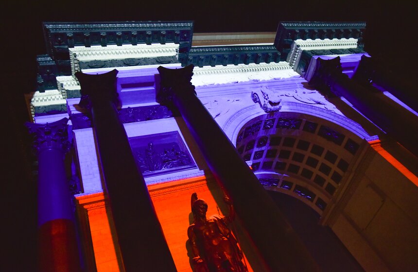 Видеомэппинг в честь Дня защитника Отечечества 16 фото