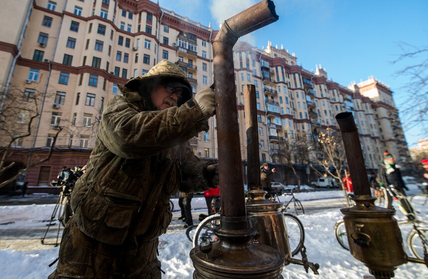 Второй зимний велопарад прошел в Москве. Фото 7 фото