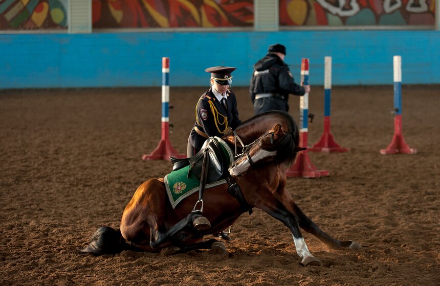 Кавалерийские маневры сотрудников ГУ МВД Москвы. Фоторепортаж 14 фото