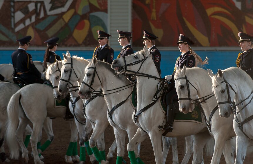 Кавалерийские маневры сотрудников ГУ МВД Москвы. Фоторепортаж 5 фото