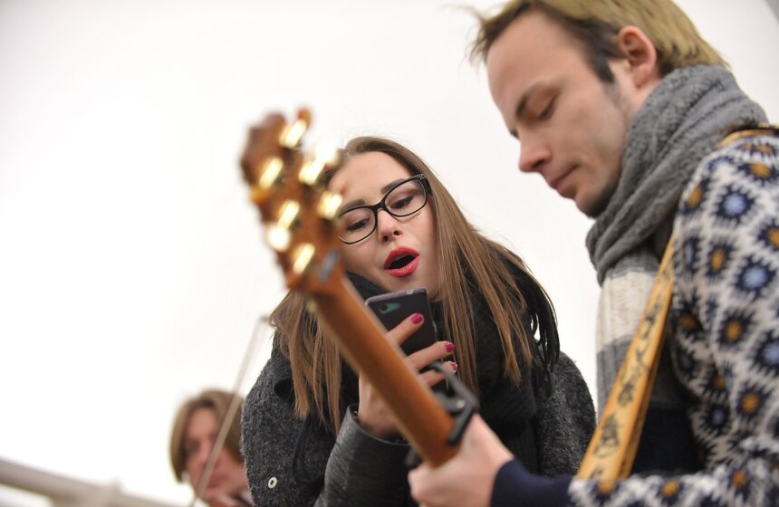 Музыкальный флешмоб в метро в честь Дня студента 9 фото