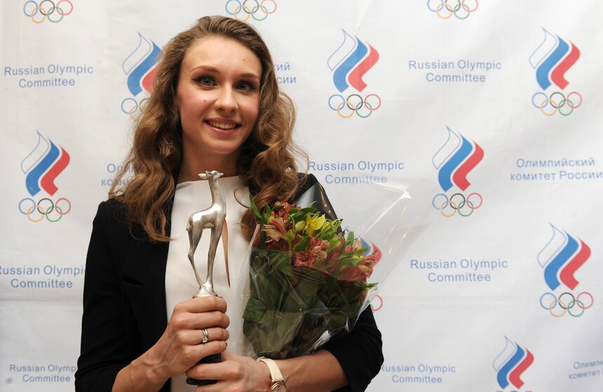 Российская синхронистка Наталья Ищенко на торжественной церемонии вручения ежегодной премии "Серебряная лань" в Олимпийском комитете России. Фото: ТАСС/Сергей Карпов
