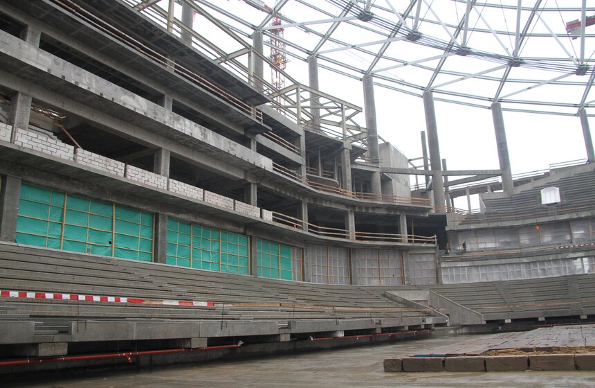 Собянин осмотрел строительство стадиона "Динамо" 5 фото