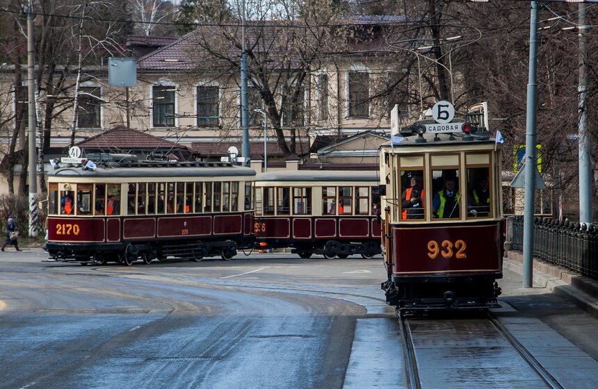 Парад трамваев в Москве. Фоторепортаж 11 фото