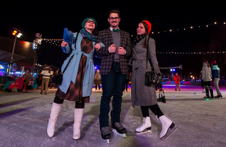 Костюмированная вечеринка в стиле 60-х на катке Парка Горького 18 фото