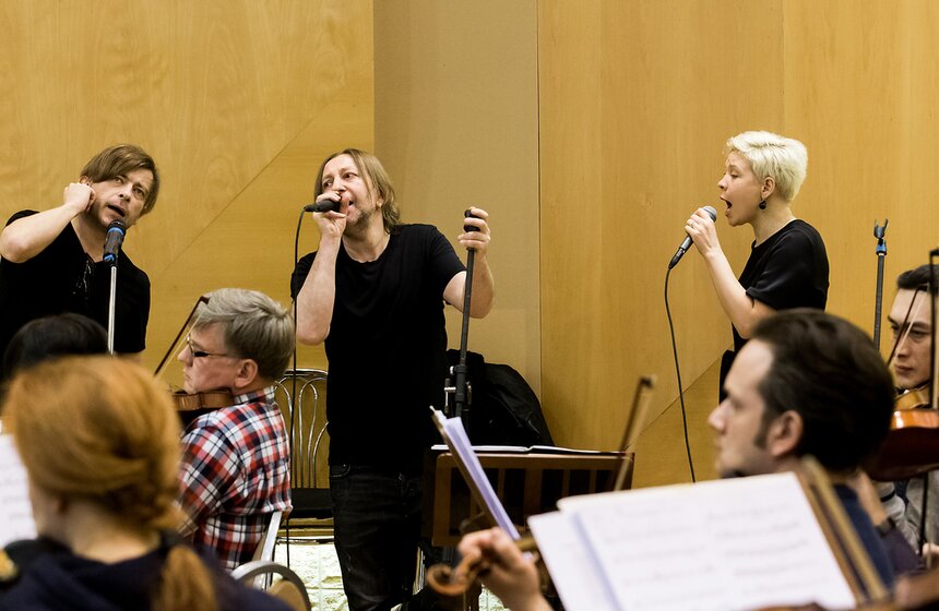 Репетиция Би-2 с симфоническим оркестром 3 фото