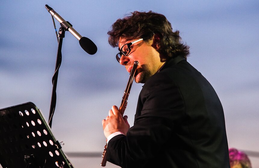 Оркестр Большого театра выступил на крыше "Москвы 24" 12 фото