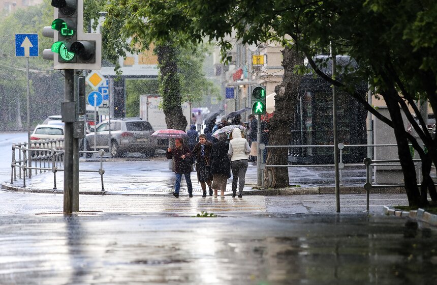 Летний снег прошел в Москве 7 фото