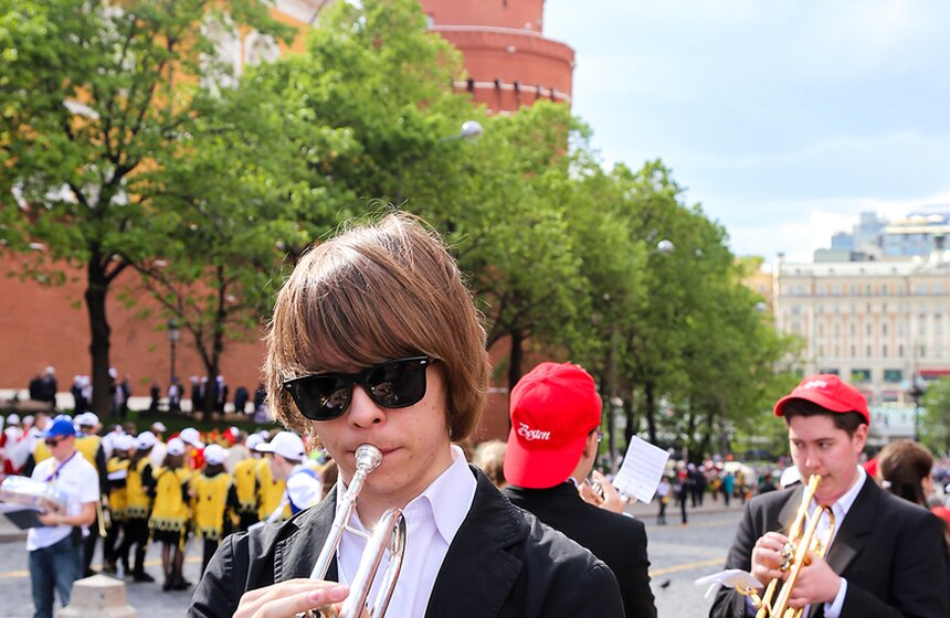 Детский духовой сводный музыкальный оркестр выступил в Москве 2 фото
