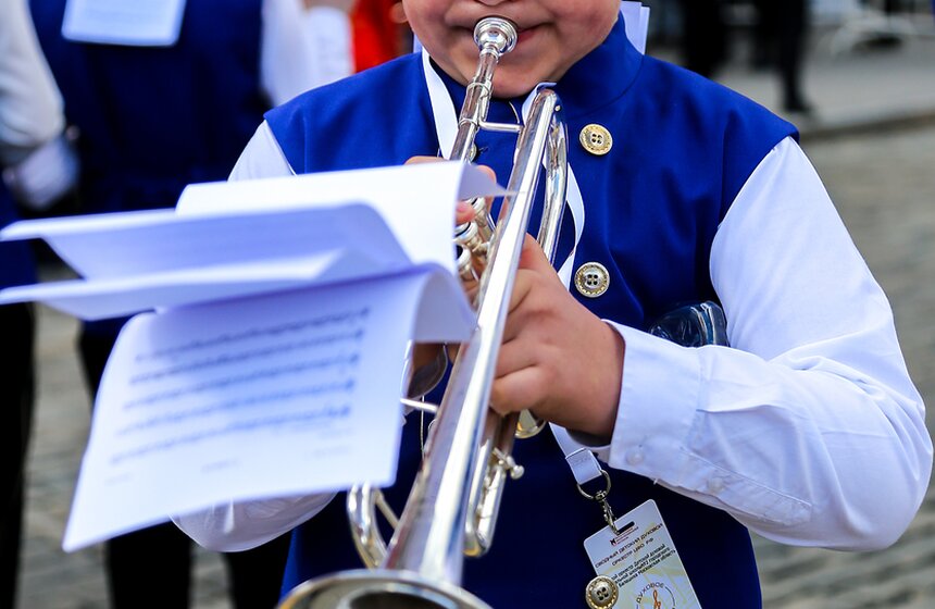 Детский духовой сводный музыкальный оркестр выступил в Москве 4 фото