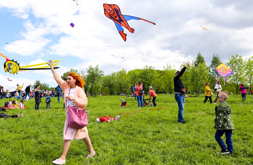 Московский фестиваль воздушных змеев "Пестрое небо" 19 фото