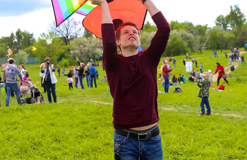 Московский фестиваль воздушных змеев "Пестрое небо" 18 фото