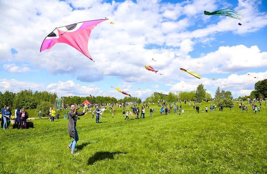 Московский фестиваль воздушных змеев "Пестрое небо" 23 фото