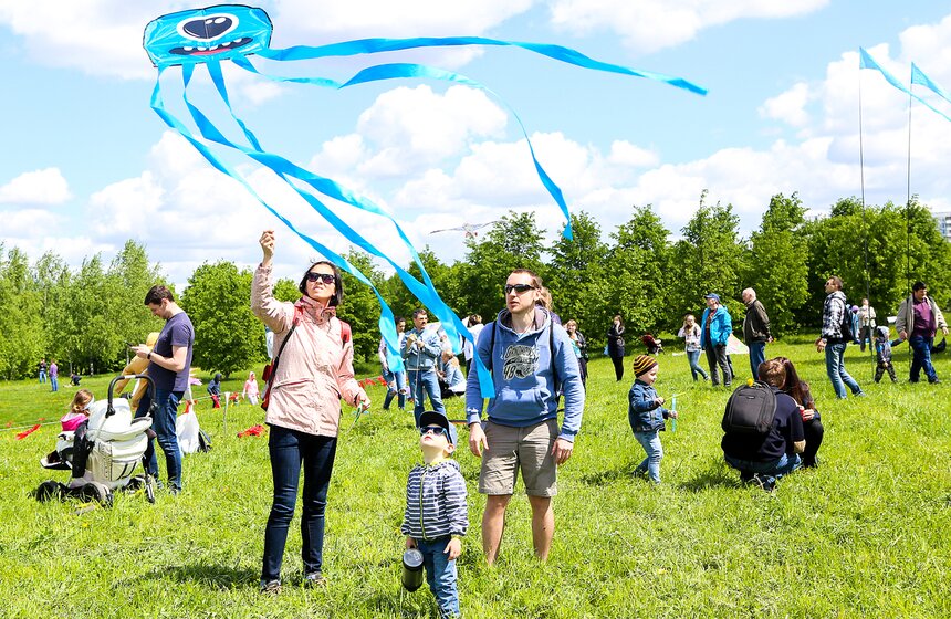 Московский фестиваль воздушных змеев "Пестрое небо" 7 фото