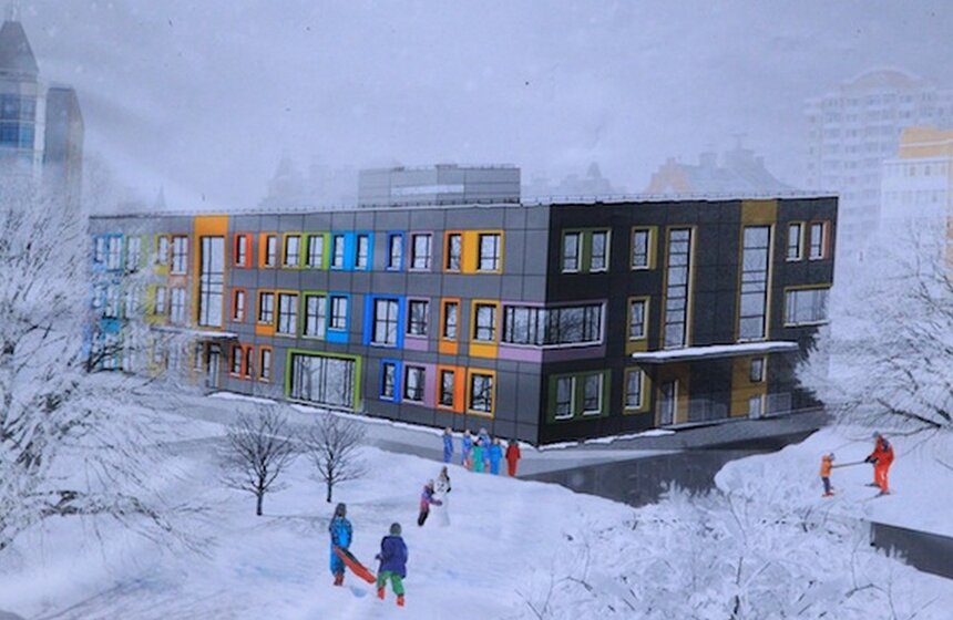 Сергей Собянин посетил строительство детского сада 14 фото