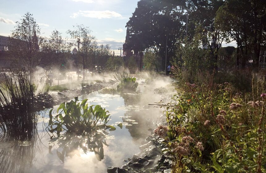 Оросительные системы парка в действии