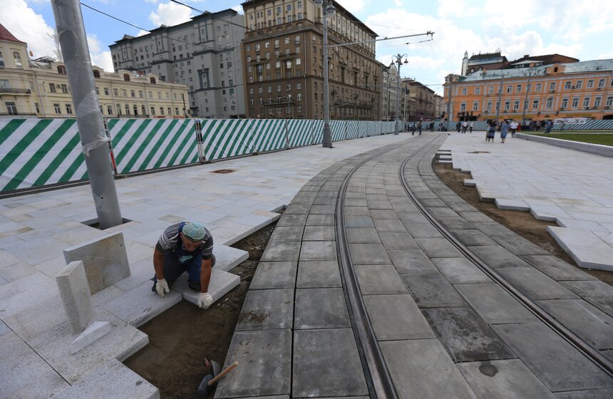 Собянин осмотрел ход работ на Тверской Заставе 7 фото