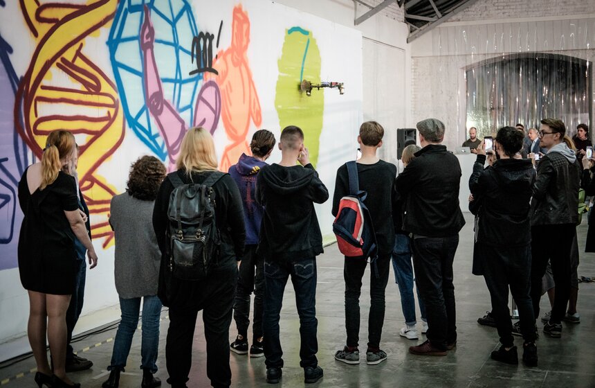 Мастер граффити Миша Most преставил проект "Эволюция 2.1" на "Винзаводе" 9 фото