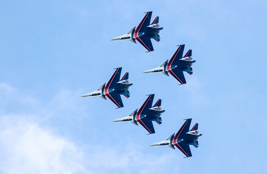 На авиабазе Кубинка прошли полеты пилотажных групп 23 фото