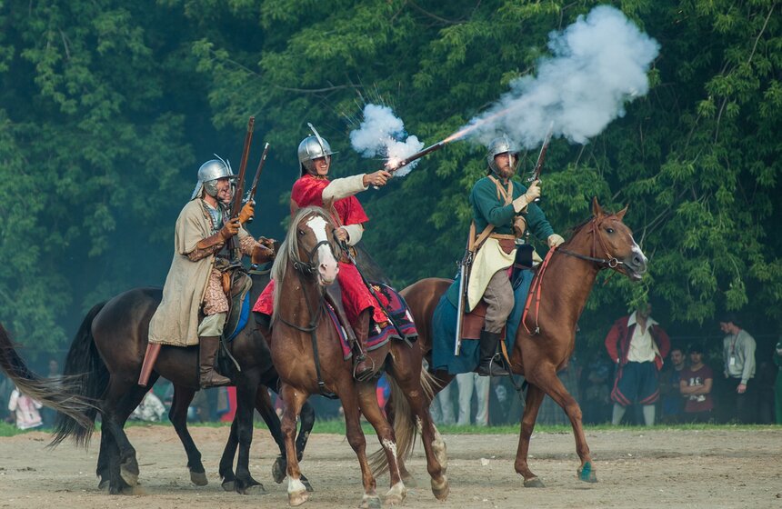 "Пограничная битва" XVII века в Коломенском. Фото 14 фото