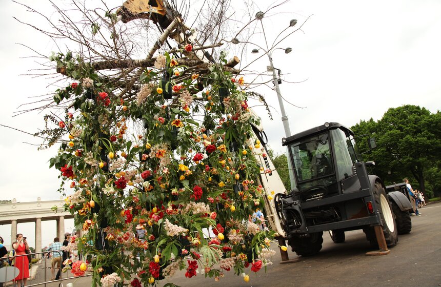 Цветочная инсталляция в парке Горького 5 фото