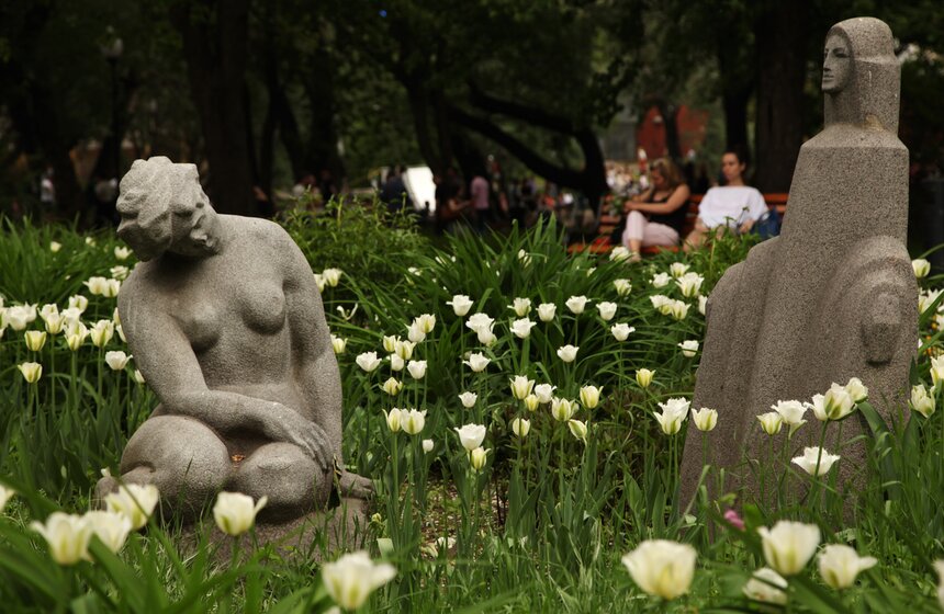 Цветочная инсталляция в парке Горького 7 фото