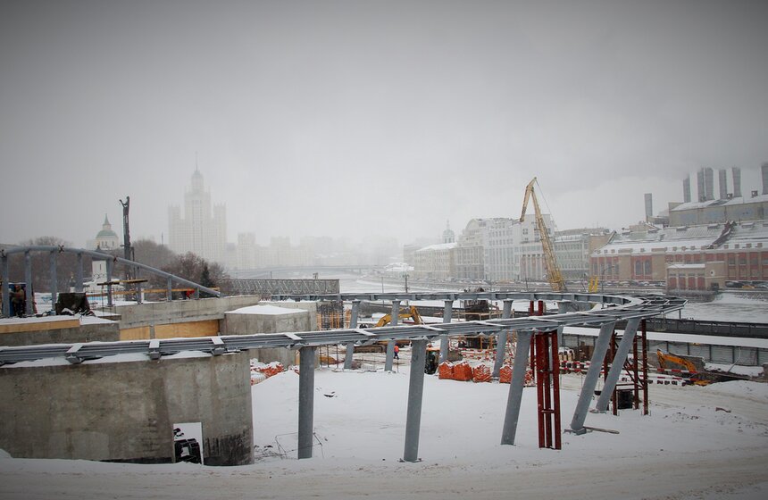 Сергей Собянин осмотрел ход строительства парка "Зарядье" 4 фото