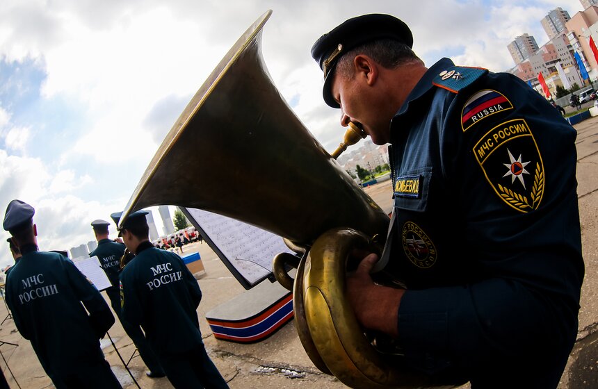 Соревнования пожарных прошли на Ходынском поле 9 фото