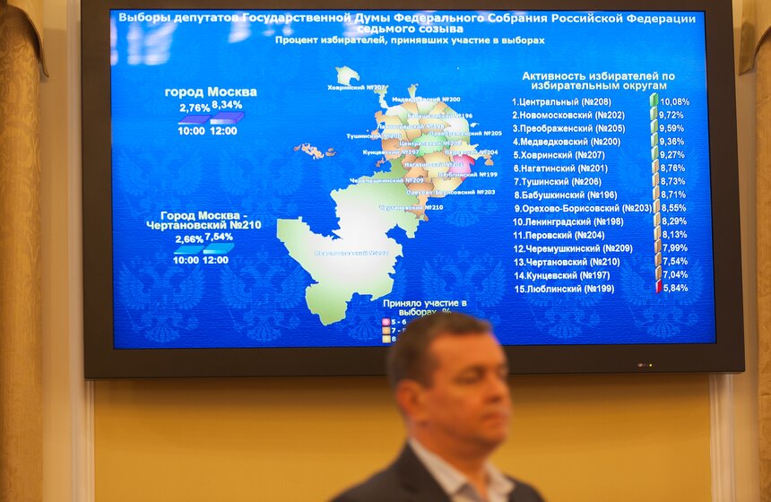 Фото. Как в Москве следят за выборами в Госдуму 22 фото