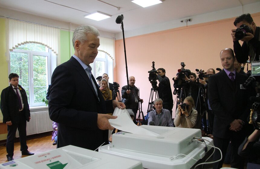 Сергей Собянин проголосовал на выборах в Госдуму 28 фото