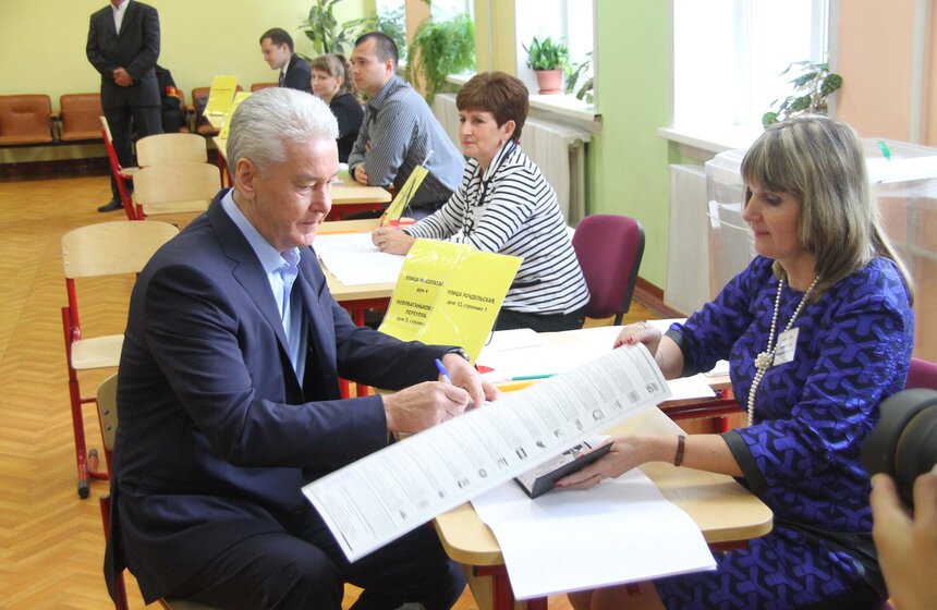 Сергей Собянин проголосовал на выборах в Госдуму 26 фото