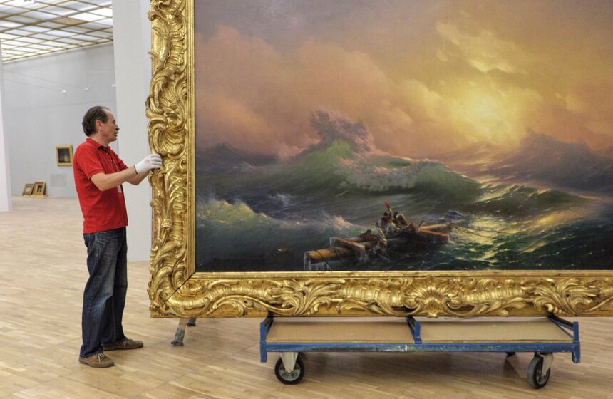 В Третьяковской галерее начался монтаж выставки Айвазовского 14 фото