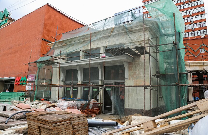 Реставрация фасадов станции метро "Сокол" 1 фото