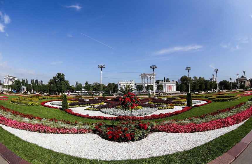 Исторические цветники ВДНХ 18 фото