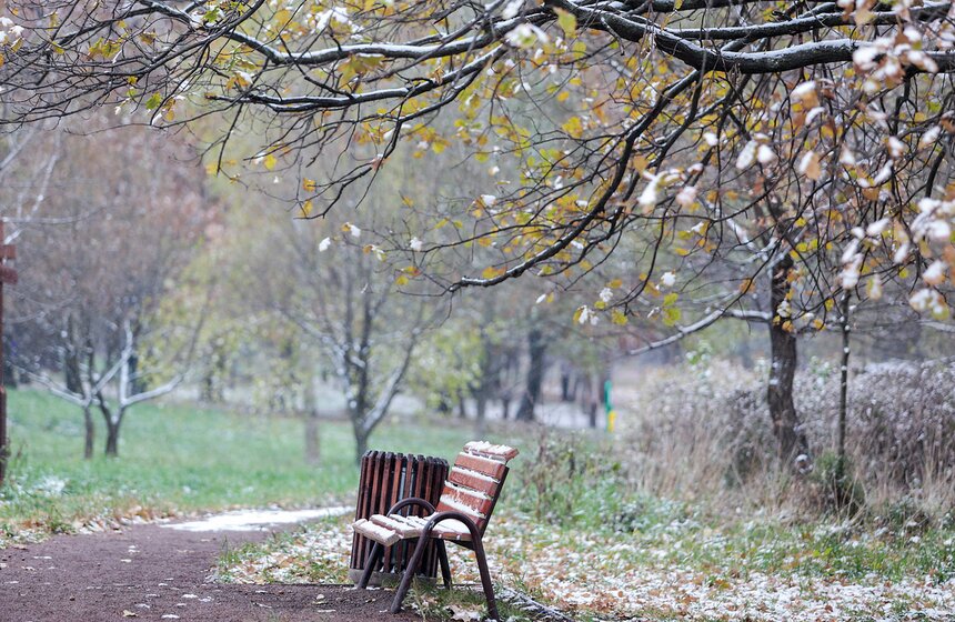 Первый снег в столице. Фоторепортаж 18 фото