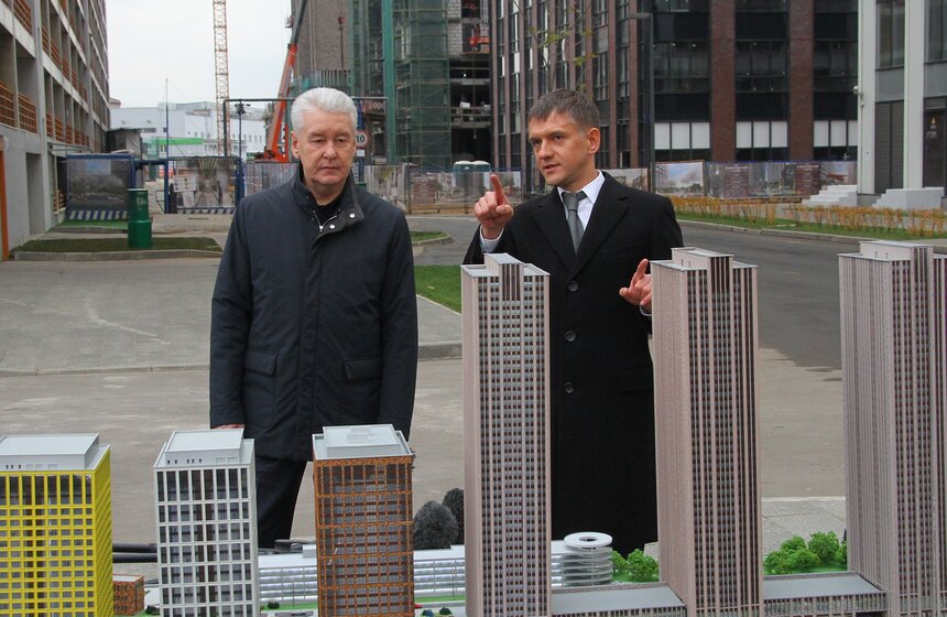 Мэр посетил строящийся жилой комплекс "Савеловский Сити" 7 фото